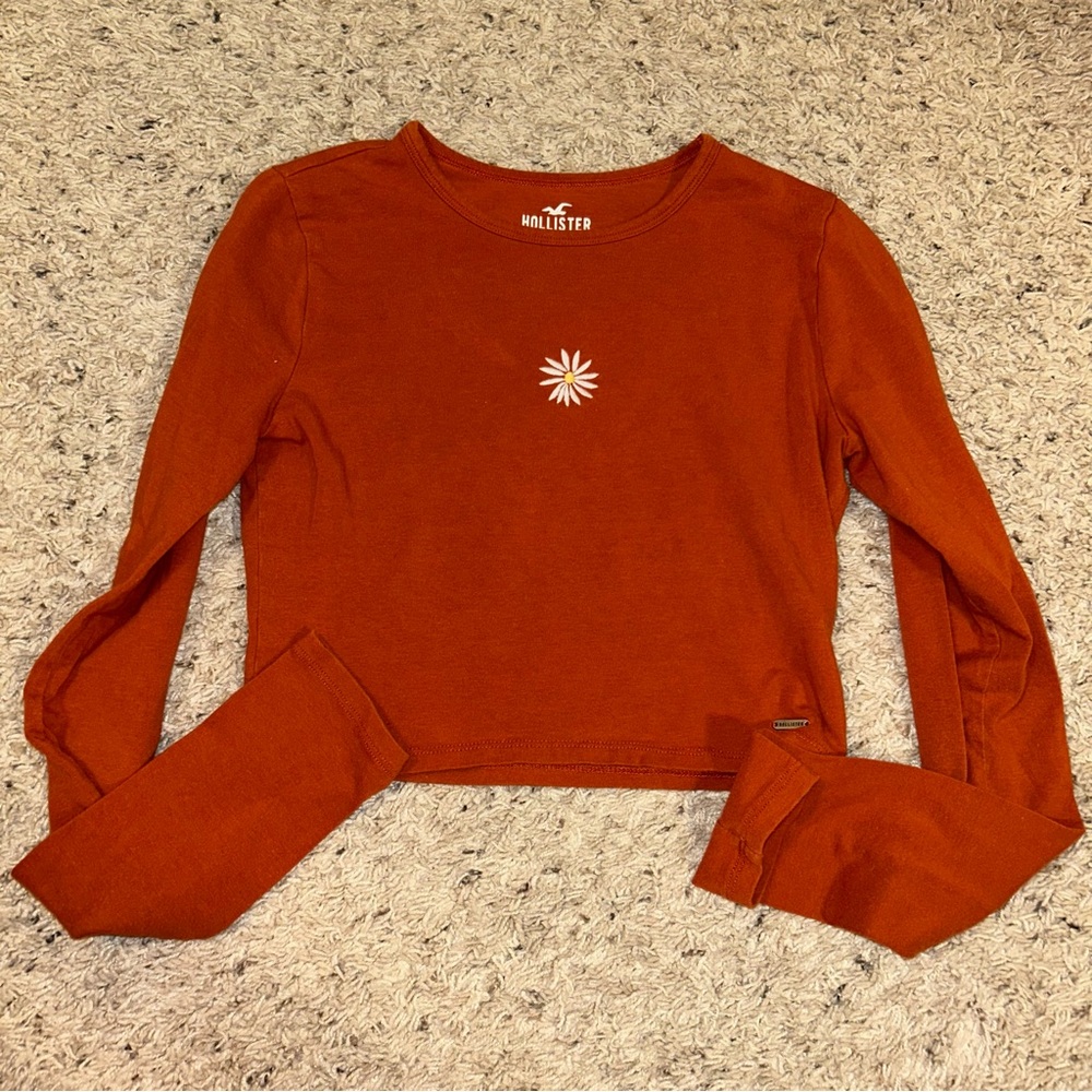 Hollister Orange Sunflower Long Sleeve